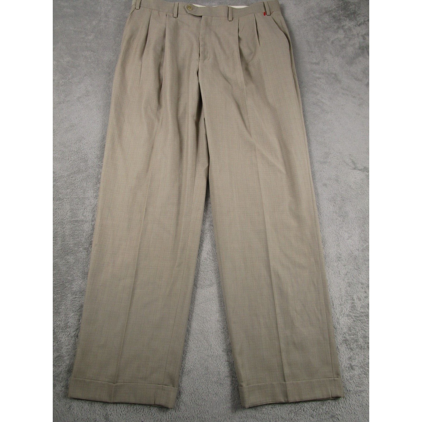 Ralph Lauren Pants Mens 36x32 Brown Pleated Business Preppy Professional